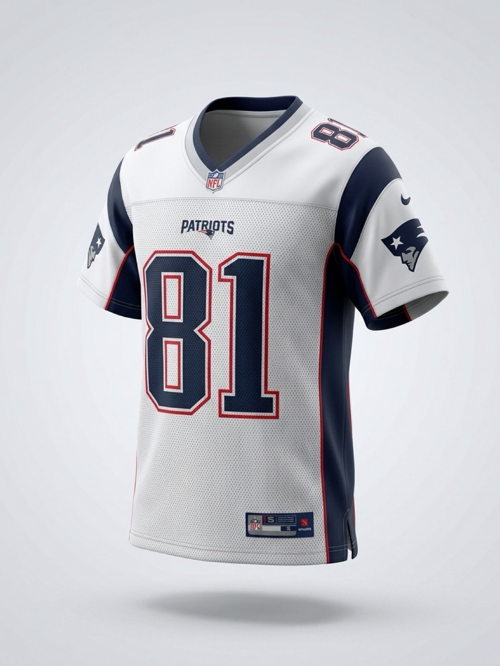 New England Patriots #81 Randy Moss White/Navy Football Jersey #nfl #nfllegend
